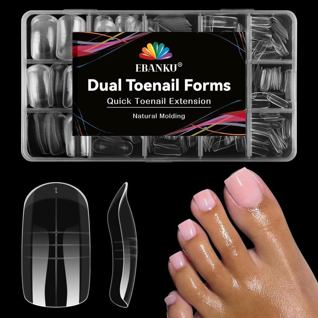 Reusable Toe Nail Forms Kit for Poly Gel Extensions - 15 Sizes, 300 Pieces