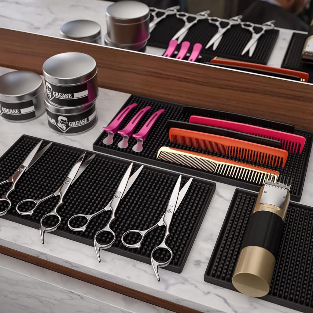 Salon & Bar Work Mat 12x6in - 2 Pack Anti-Skid Tool Organizer