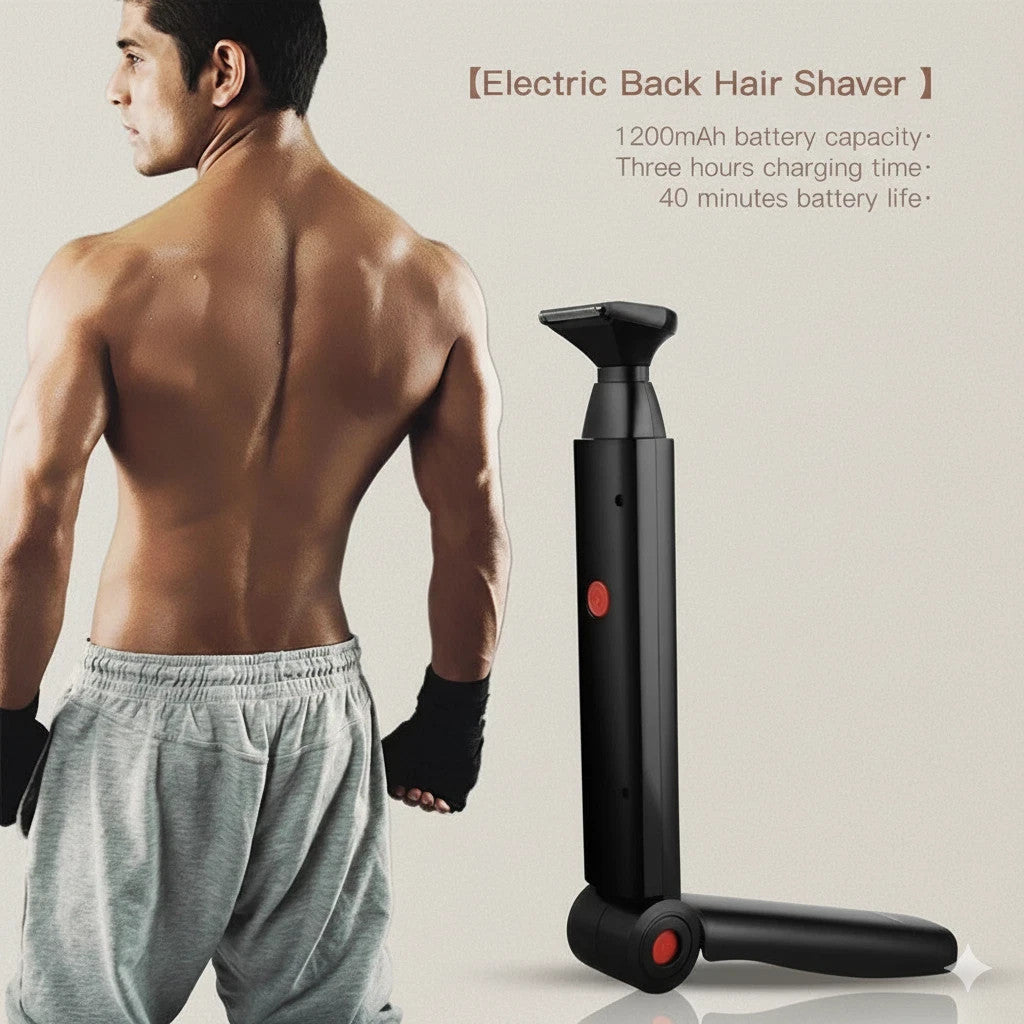 Electric Back Shaver for Men Body Hair Removal USB Rechargeable