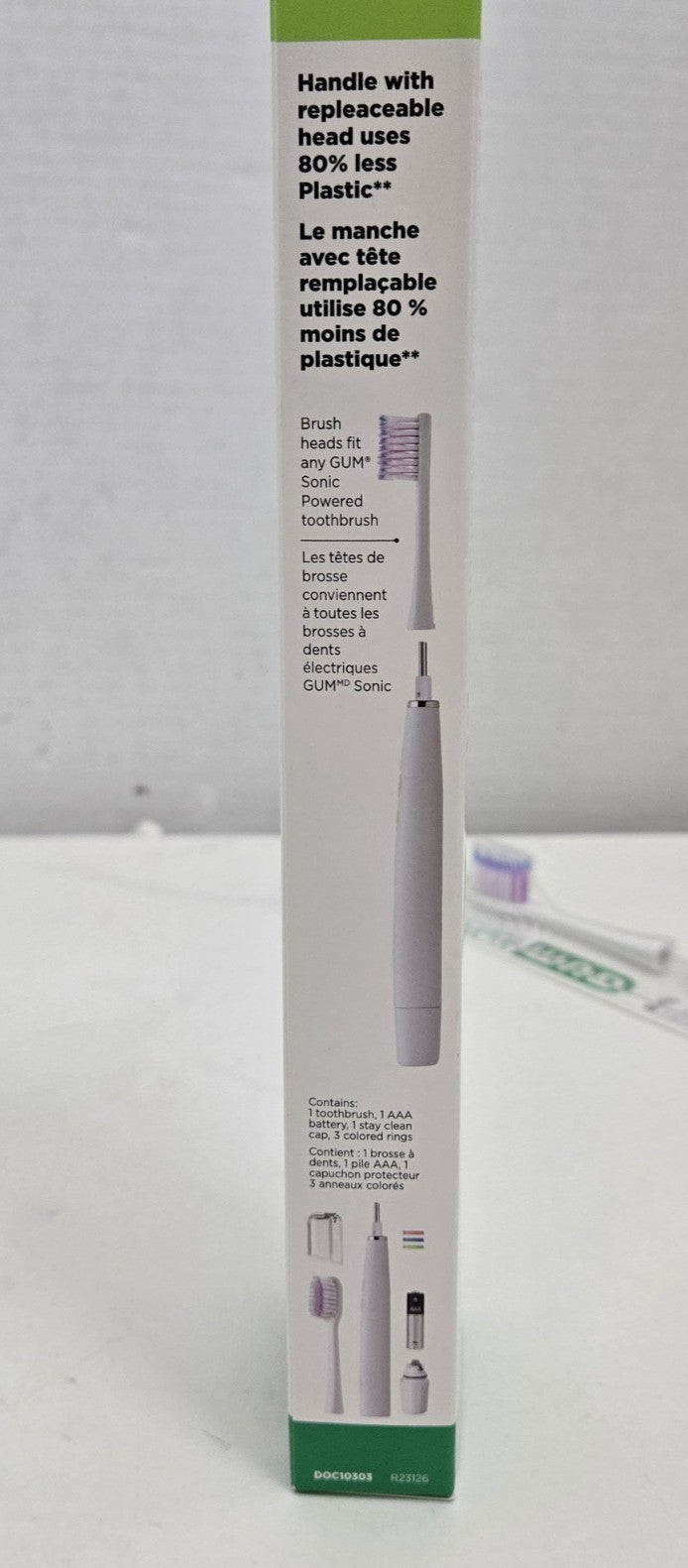 GUM Sonic Battery Powered Toothbrush Soft Compact & Refill Heads