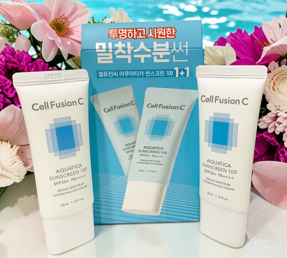 Cell Fusion C Aquatica Sunscreen SPF 50+ Hydrating Sun Cream Set of 2