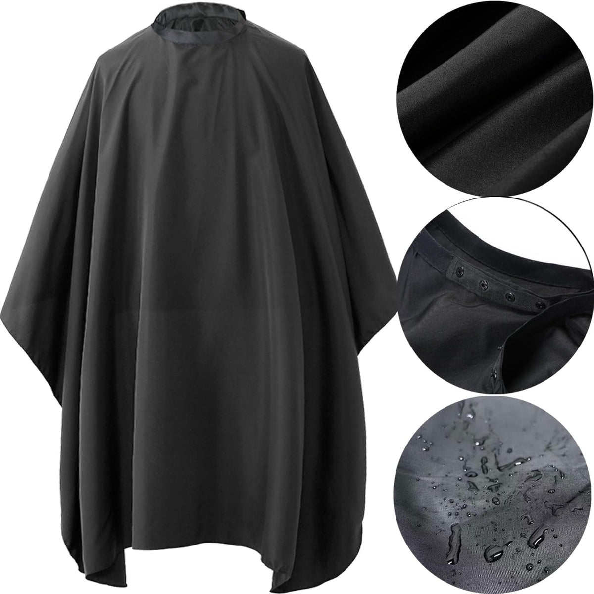 Professional Hair Cutting Cape with Adjustable Neck Closure and Duster Brush