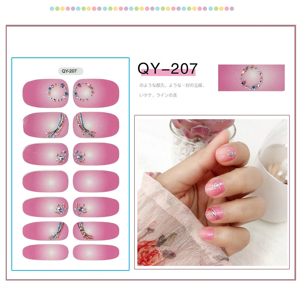 22-Piece Colorful Nail Wraps Set for Pedicure and Manicure - Dark Brown, Purple, Black