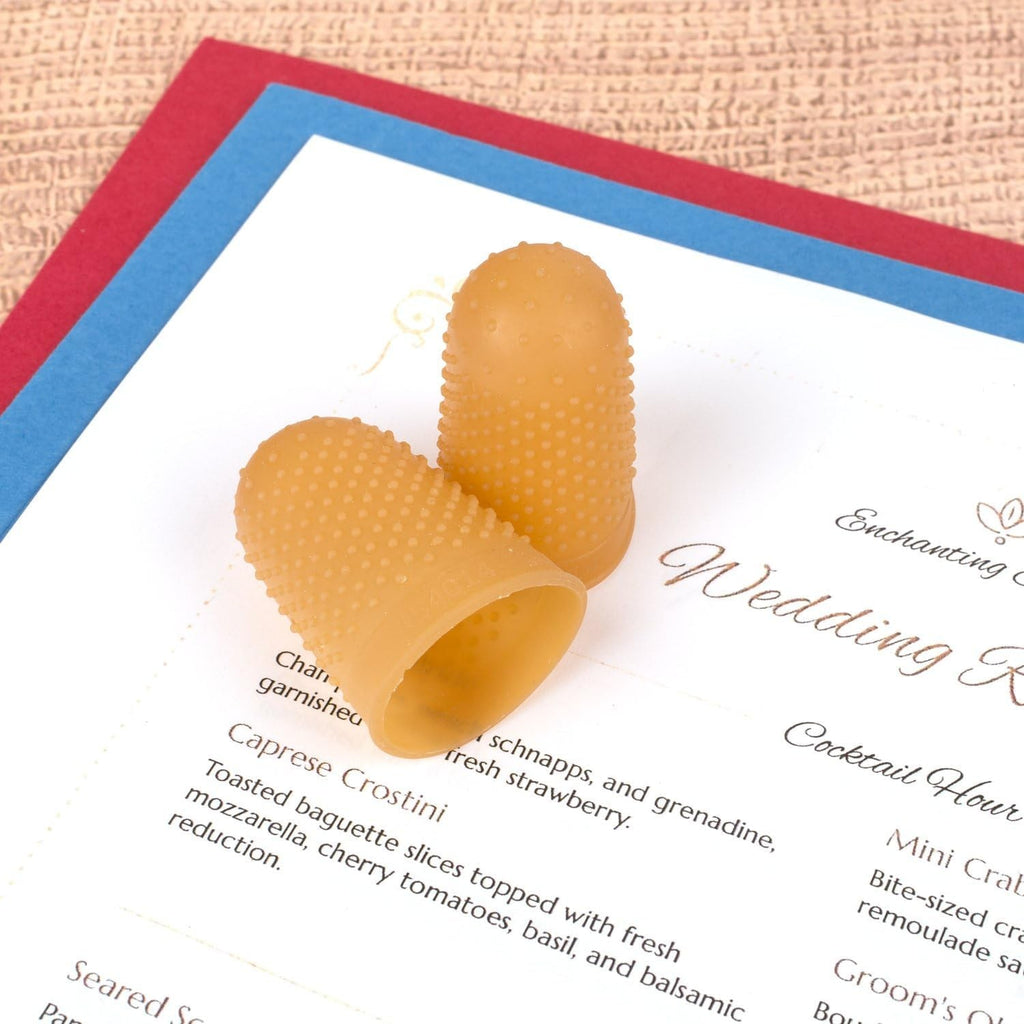 Extra Large Rubber Finger Tips - Size 14 Amber, Finger Protector for Office & Mail Handling