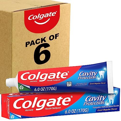 Colgate Cavity Protection Fluoride Toothpaste Pack of 6 6oz | Anticavity Dental Care
