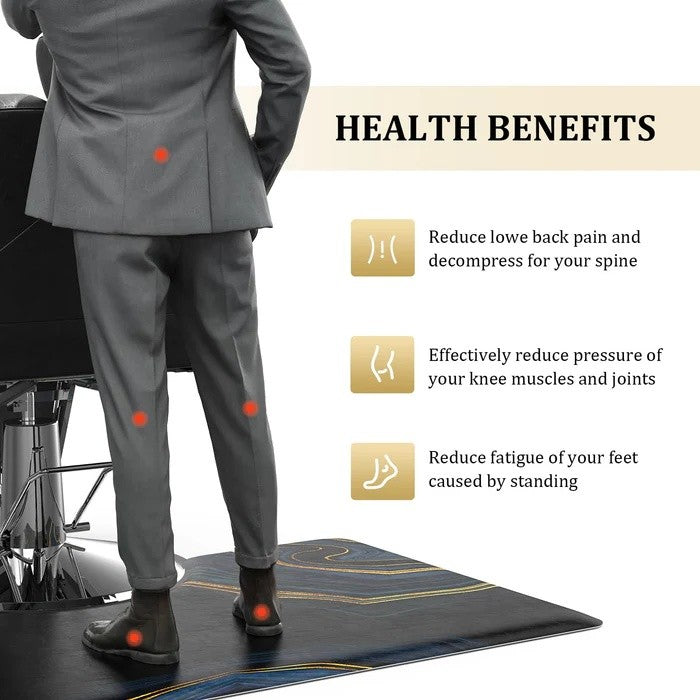 3x5 Salon Floor Mat with 24 Inch Round Cutout for Barber Chairs - Anti-Fatigue Support