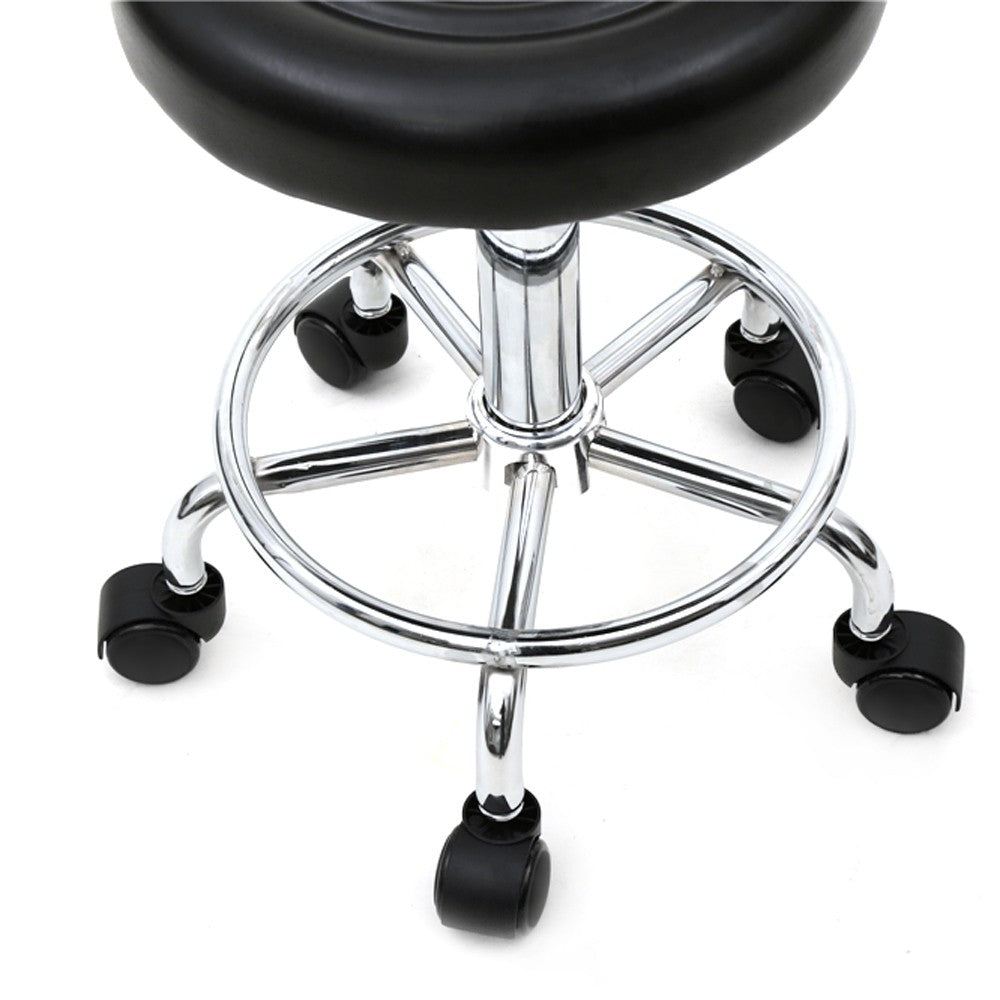 Adjustable Hydraulic Salon Stool with Backrest - Swivel Garage Chair
