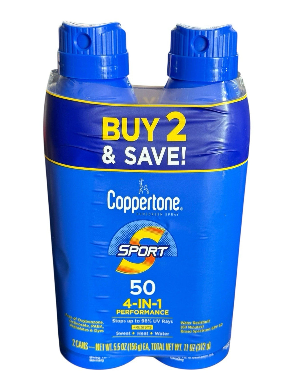 2-Pack SPF 50 Sunscreen Spray - Broad Spectrum Waterproof Sunblock, 5.5 oz