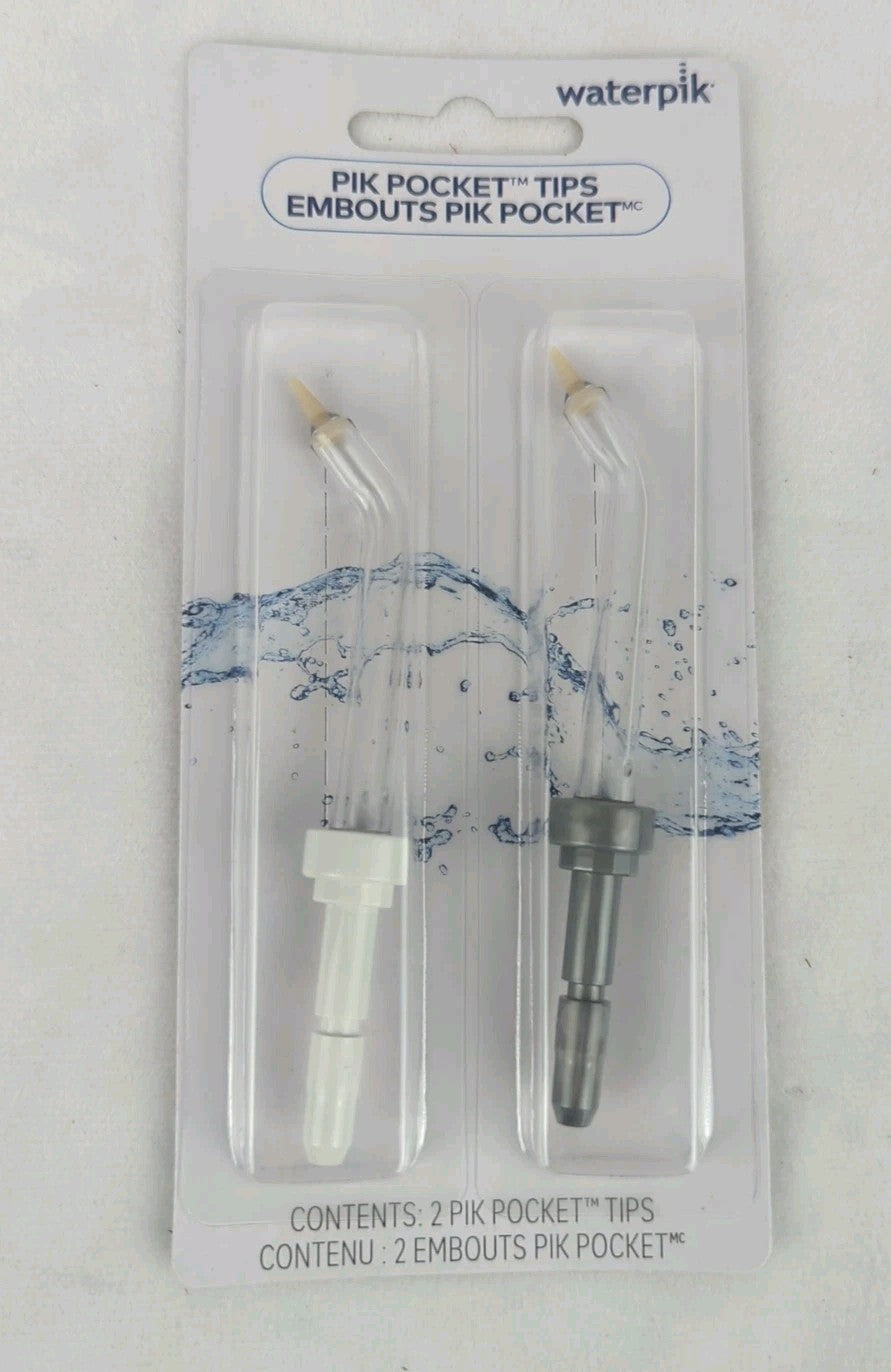 Waterpik PP-100E Pik Pocket Replacement Tips for Water Flosser - 2 Pack