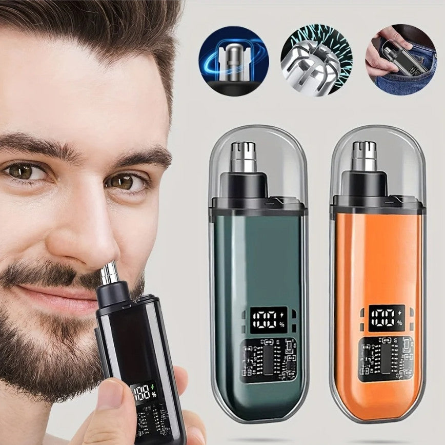USB Rechargeable Nose & Ear Hair Trimmer - Compact Electric Grooming Tool