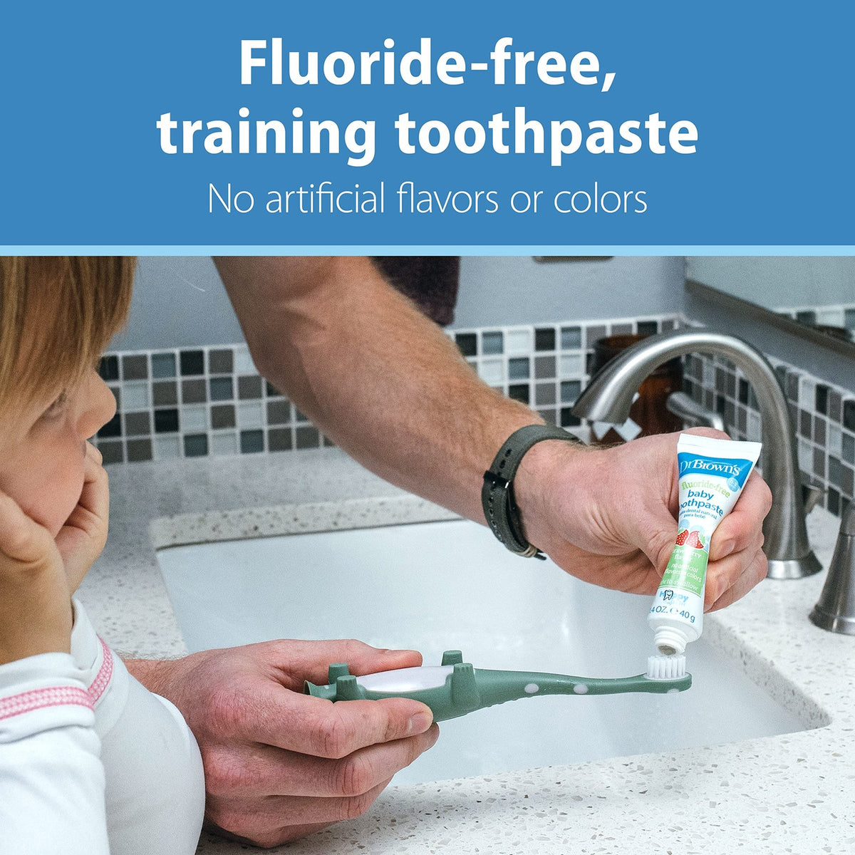 Fluoride-Free Baby Toothpaste with Strawberry Flavor - Safe Toddler Oral Care 1 Pack