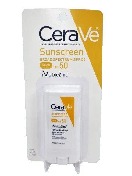 Sunscreen Stick SPF 50 with Zinc - Invisible, Travel Size 0.47 oz, Pack of 5