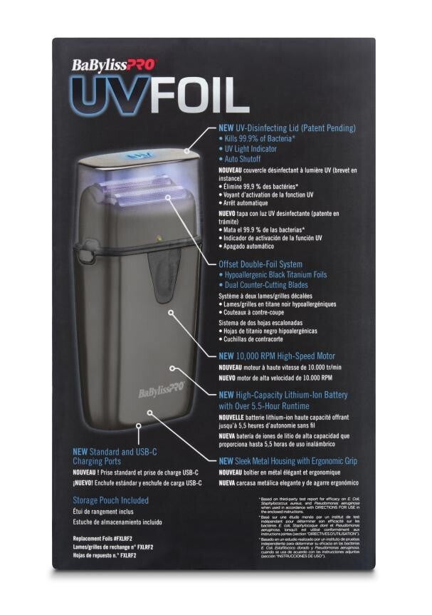 UV Foil Electric Shaver with Double Titanium Foils - Hypoallergenic, USB-C Charging