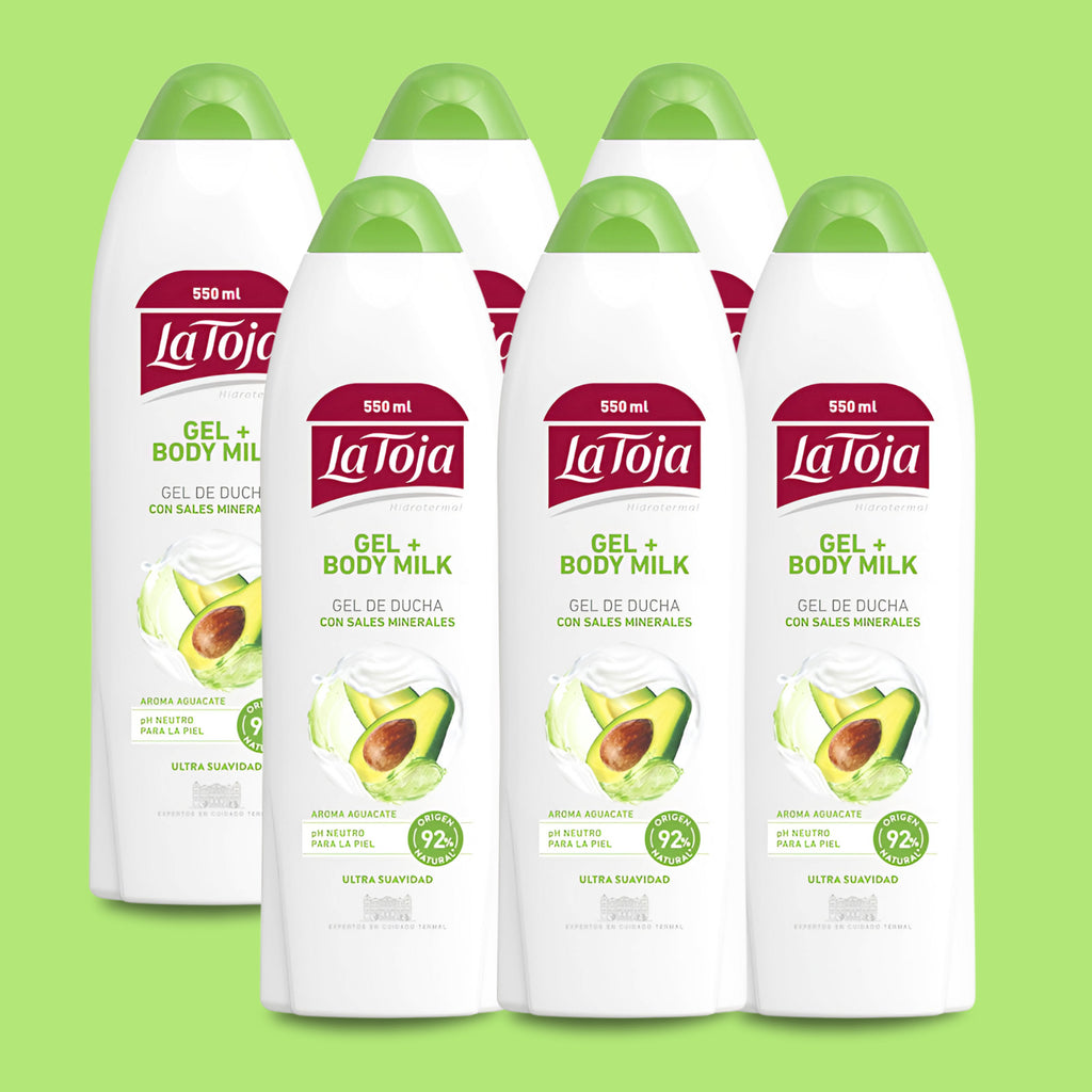 Mineral Salts Shower Gel with Avocado Scent - 18.6 fl oz, 6-Pack