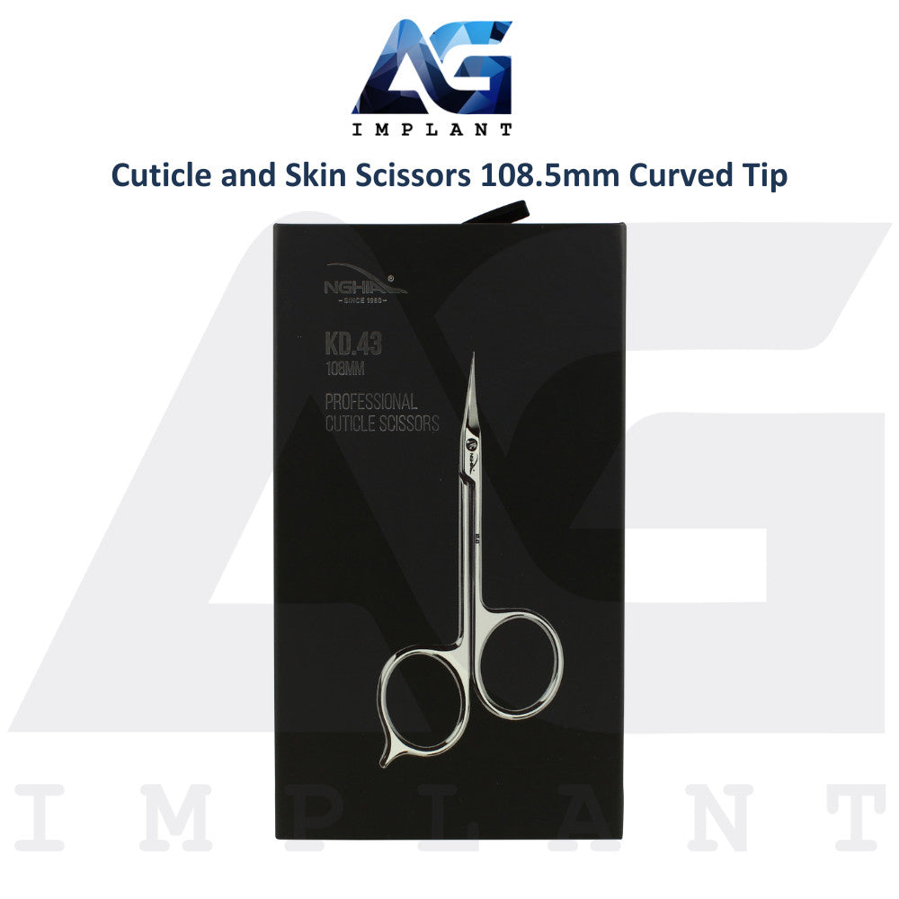 Stainless Steel Curved Tip Nail Scissors 108.5mm for Cuticle Care