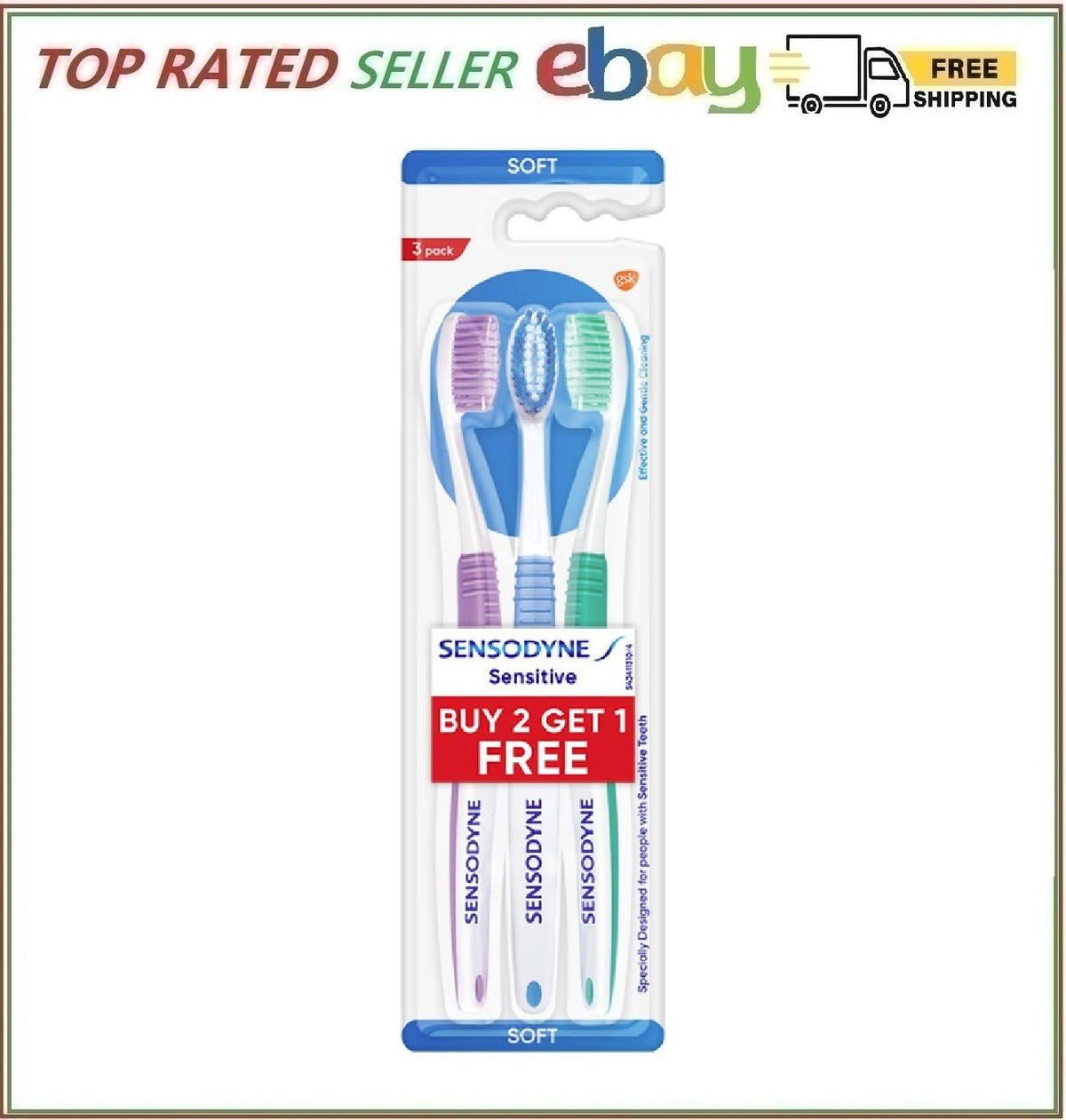 Sensodyne Sensitive Toothbrush Soft Bristles - 3 Pack