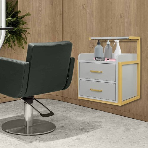 Wall Mounted Salon Storage Cabinet with Drawers for Spas and Barbershops