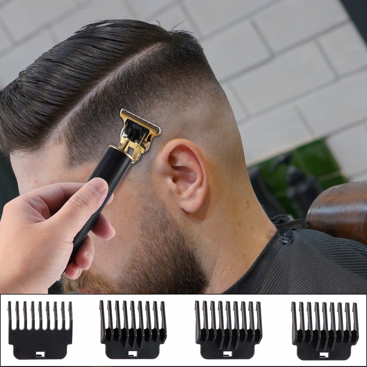 Cordless Hair Trimmer with T-Blade, Wireless Portable Grooming Tool