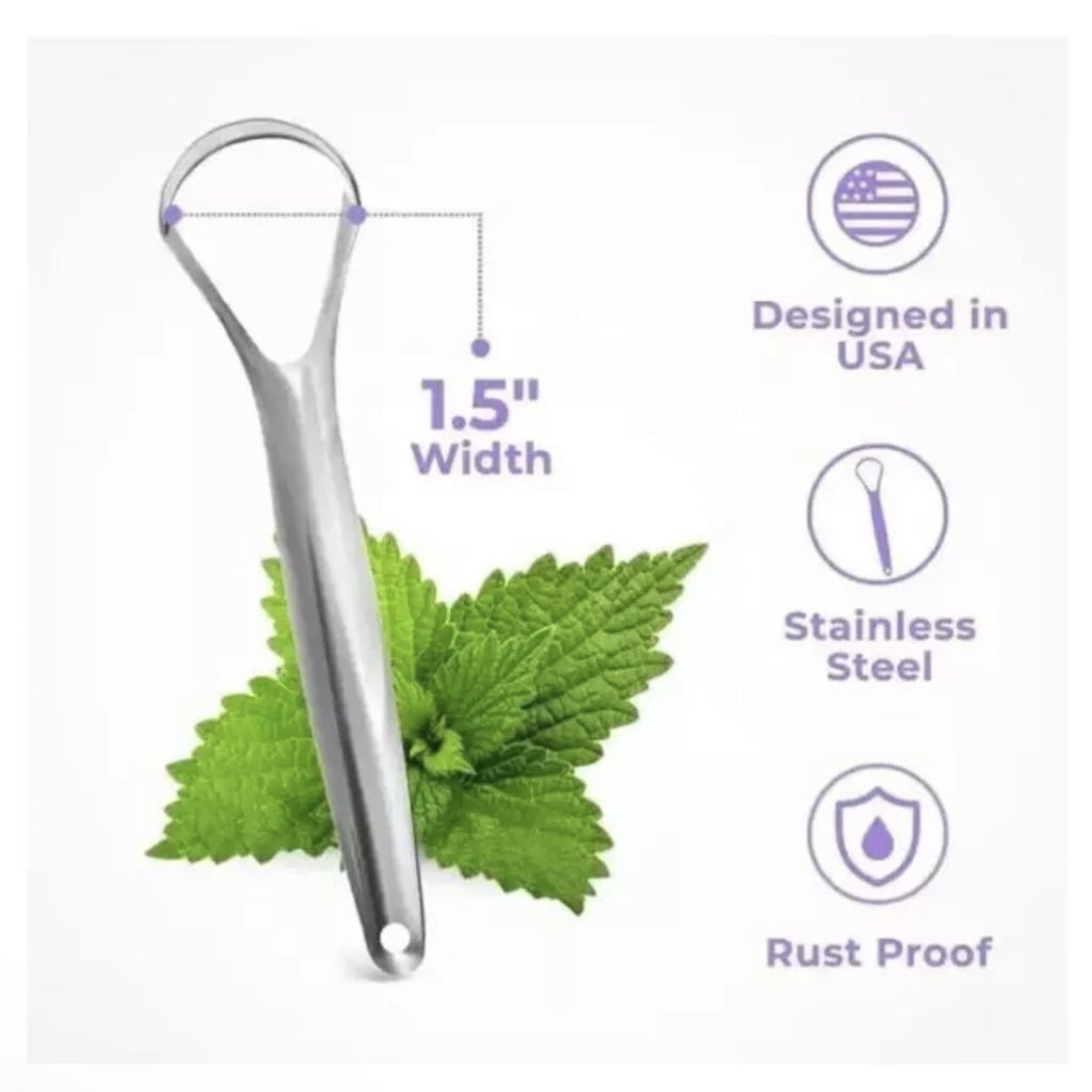 Stainless Steel Tongue Scrapers 3-Pack with Travel Cases - Improve Oral Hygiene