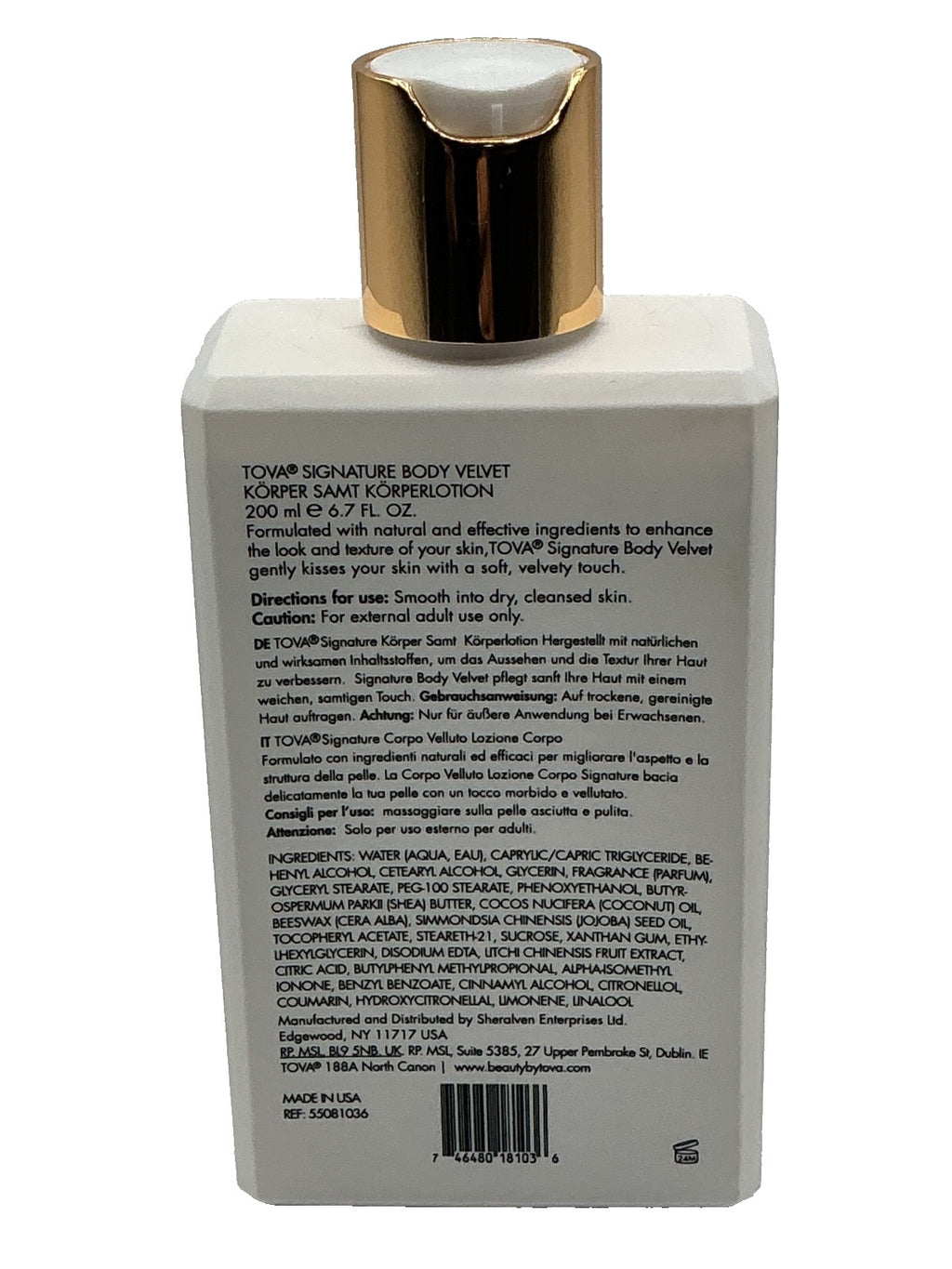 Tova Signature Body Velvet Lotion - Unsealed 200ml (6.7 oz) Moisturizing Cream