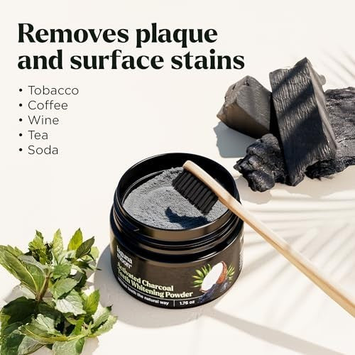 Charcoal Powder - Natural Fluoride-Free Toothpaste with Spearmint - Brighten Smile