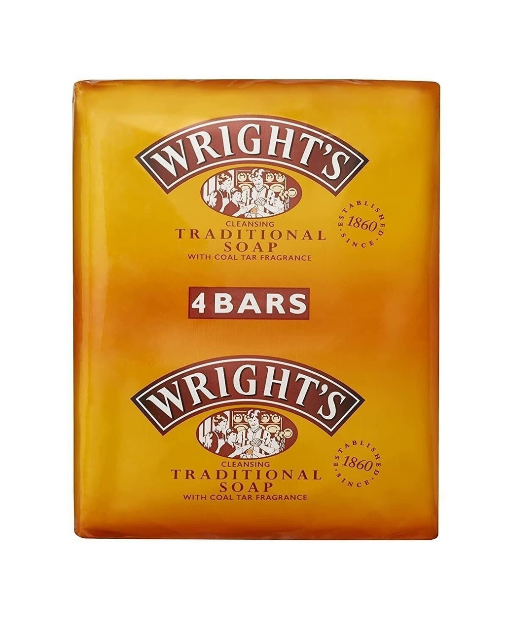 Wright's Coal Tar Soap Pack of 4 - Traditional Antiseptic Cleansing Bar