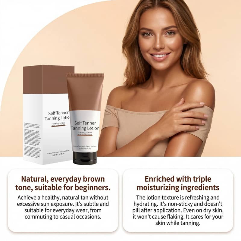 Herbal Self Tanner Lotion for Natural Sunless Bronze Glow - Hydrating Body Moisturizer