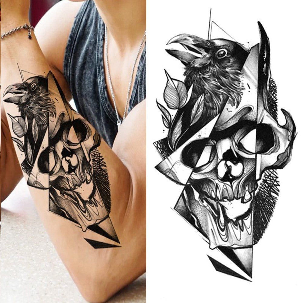 6 Sheets Waterproof Temporary Tattoo Stickers for Arm & Body - Skull Pattern