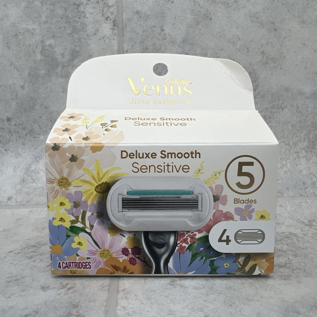 Gillette Venus Razor Refills Deluxe Smooth Sensitive 5 Blade 4 Pack