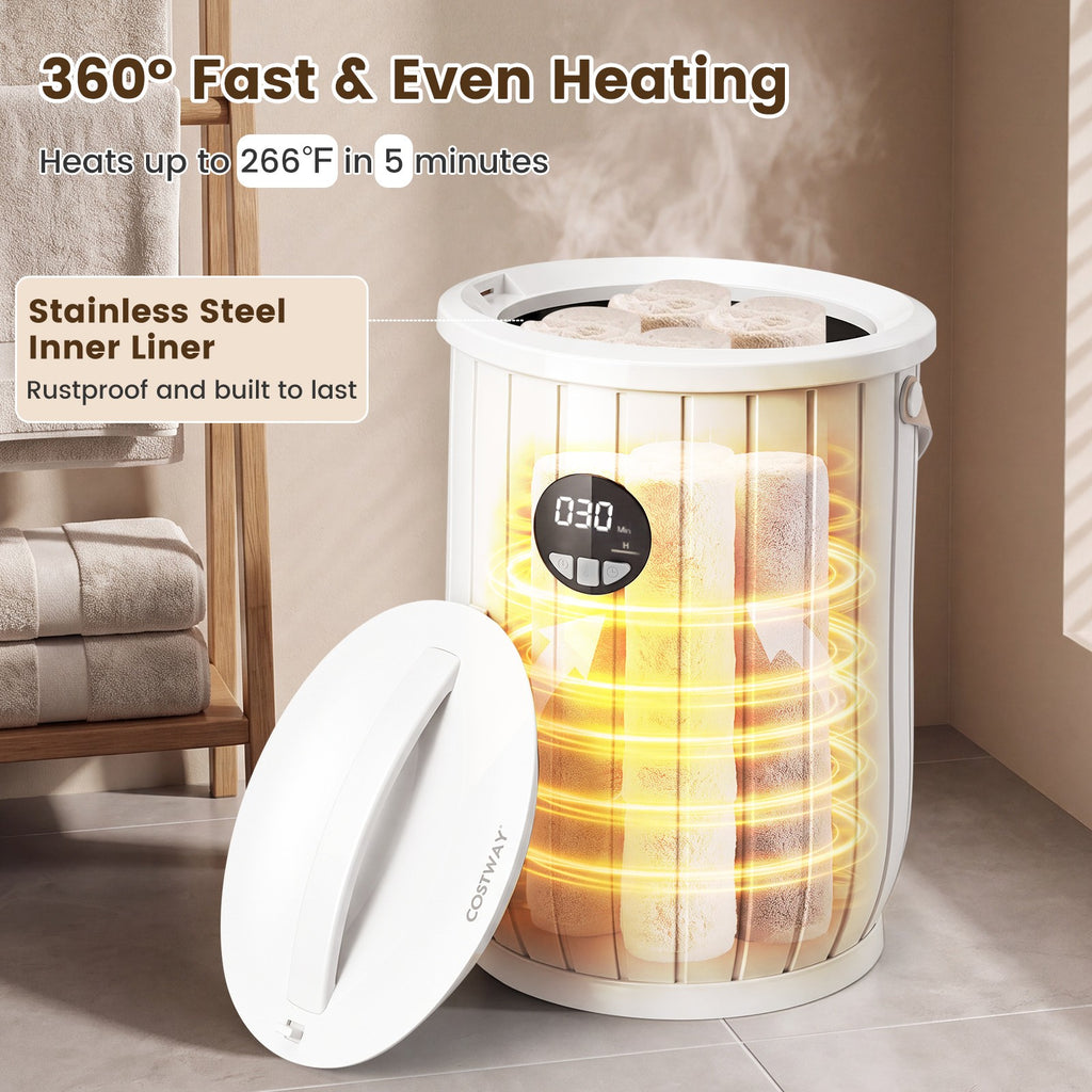 Large Heated Towel Warmer with 4-Heat Timer and 3 Temperature Settings