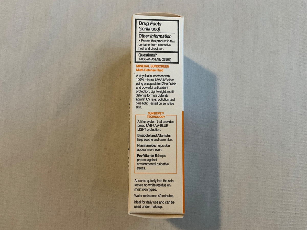 Avene Mineral Sunscreen SPF 50+ Blue Light Protection 40ml - Multi-Defense Fluid