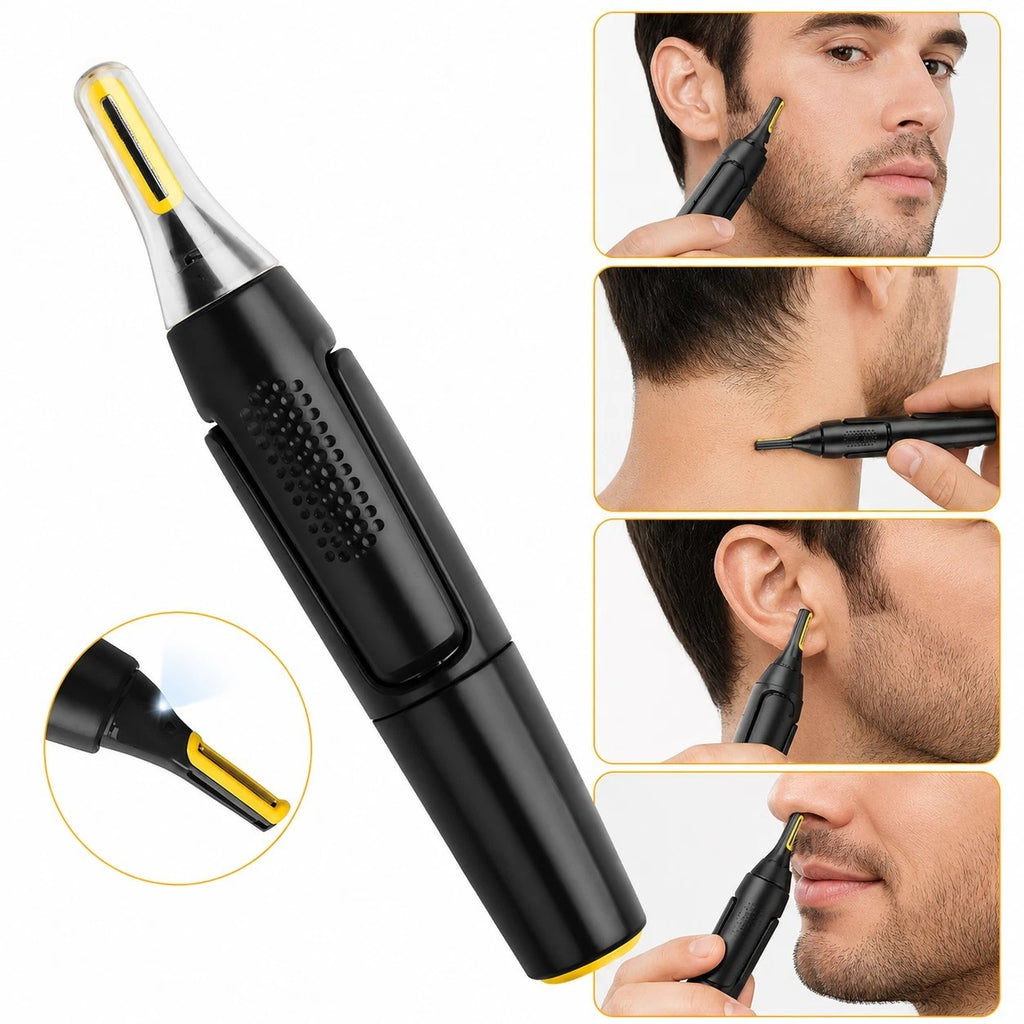 Men's Electric Hair Trimmer Nose Ear Eyebrow Mustache Face Grooming Clipper