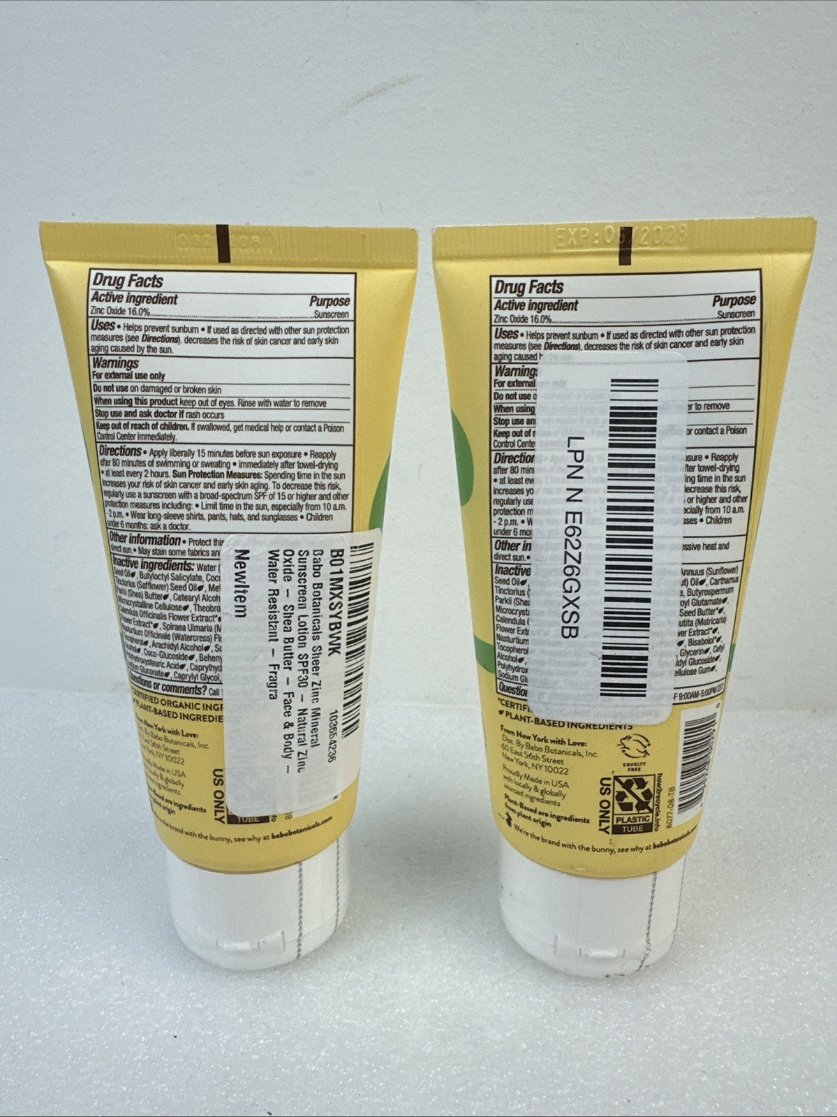 Sunscreen Lotion SPF 30 Clear Zinc Fragrance-Free 3oz - Baby Botanicals