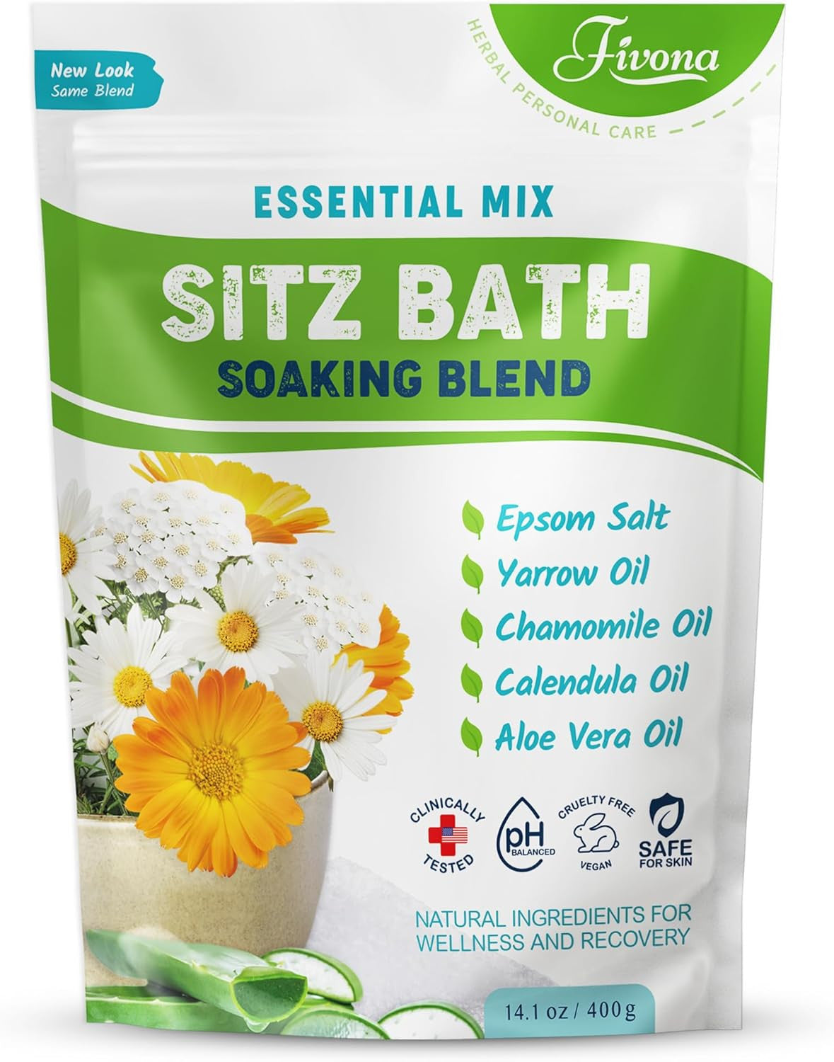 Natural Sitz Bath Salt for Hemorrhoid and Postpartum Relief - 14.1 Oz