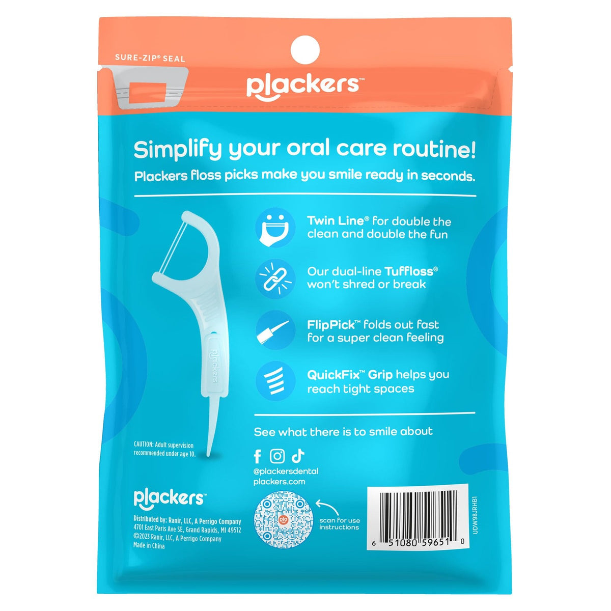 Dental Floss Picks Twin Line 75 Count - Double-Strength Oral Care