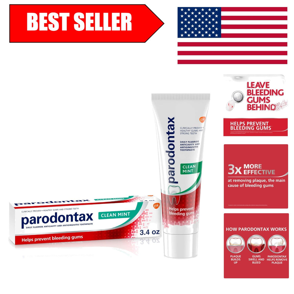 Gingivitis-Fighting Toothpaste 3.4 oz for Bleeding Gums & Cavity Prevention