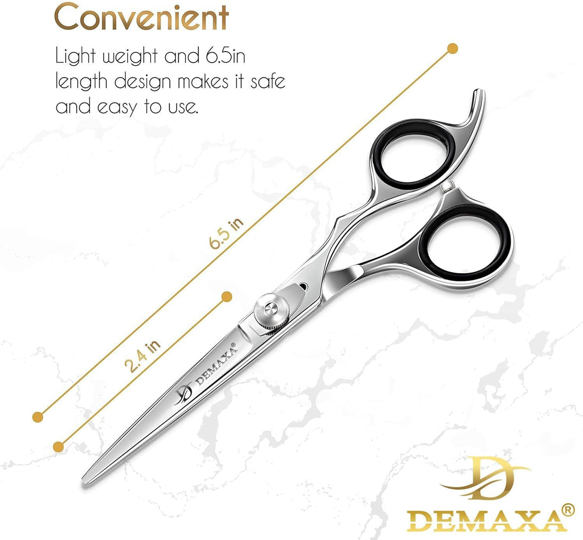 Professional Hair Cutting Scissors 6.5 Inch High Carbon Steel Stainless Steel