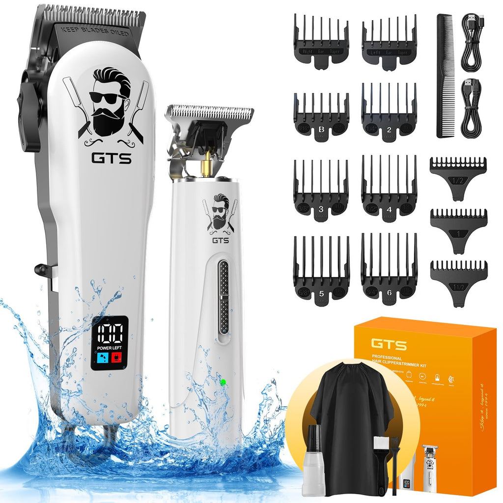 Professional Hair Clippers & Trimmer Kit for Men Salon Grooming Set