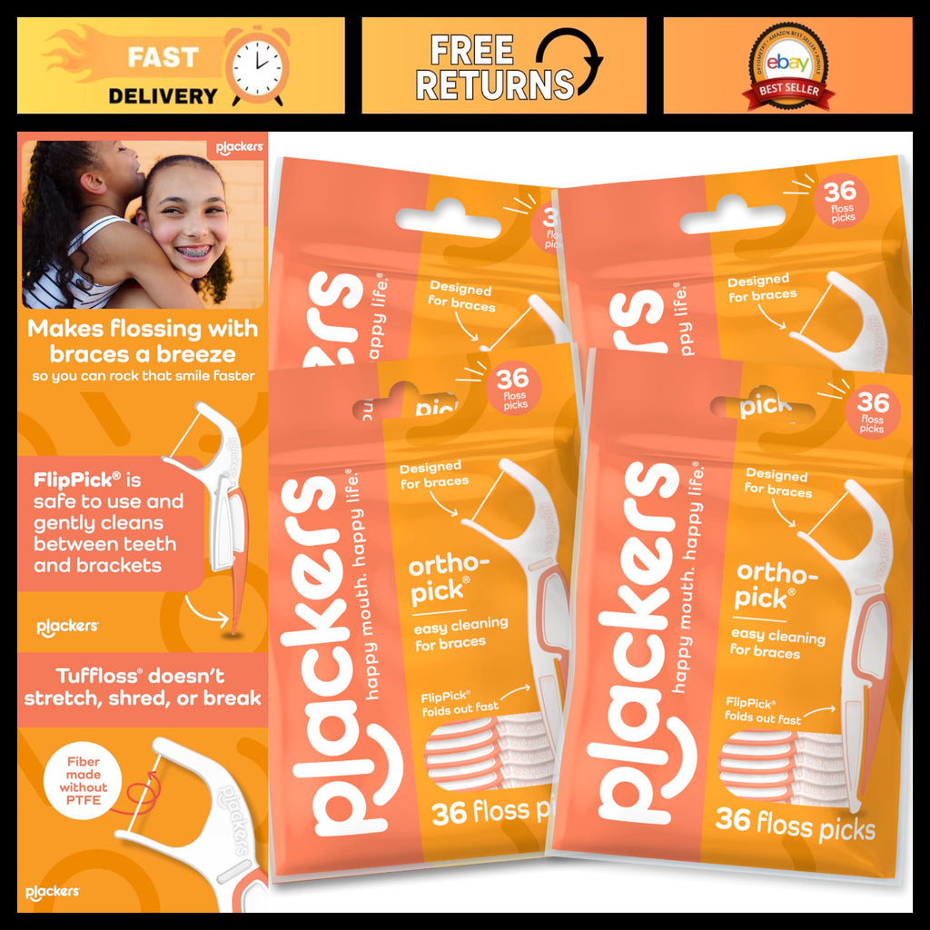 Braces Dental Floss Picks - Pack of 36, 4 Sets, Oral Hygiene Tool