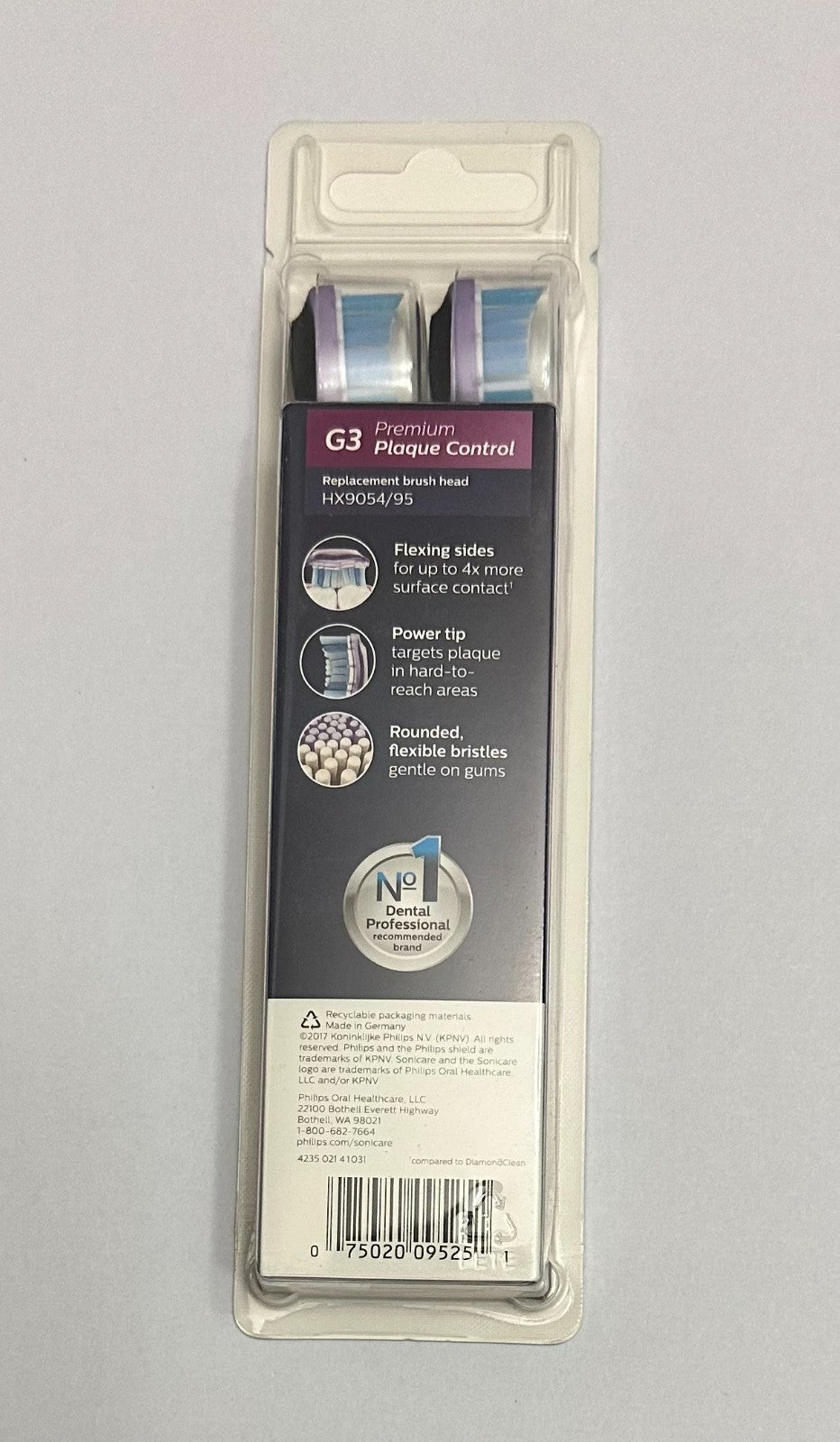 G3 Premium Gum Care Replacement Toothbrush Heads Black 4 Pack for Sonicare
