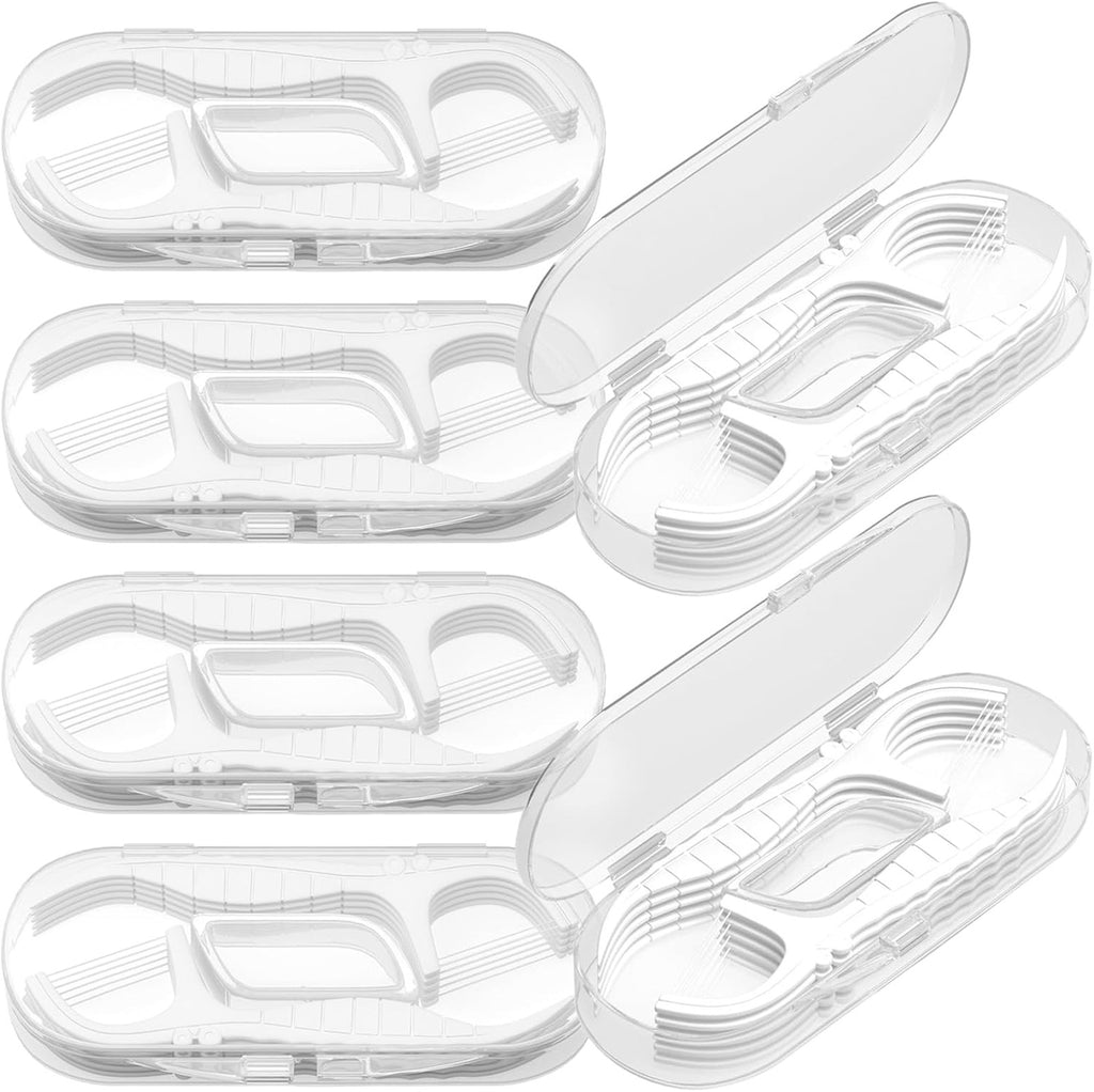 Portable Dental Floss Picks Holder Travel Case 6 Pack for Oral Care