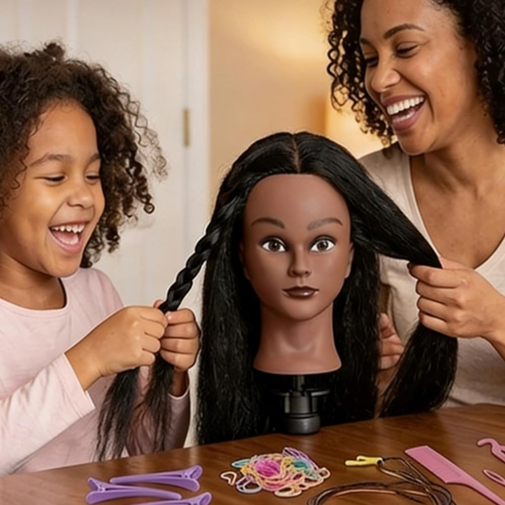 Professional Hairdressing Mannequin Head with Real Hair for Styling Practice