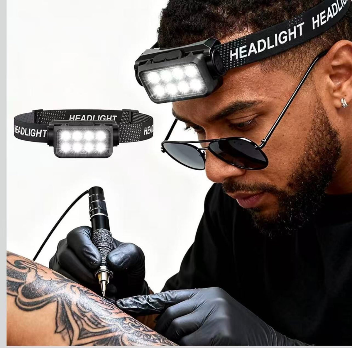 Rechargeable Tattoo Headlamp with Motion Sensor