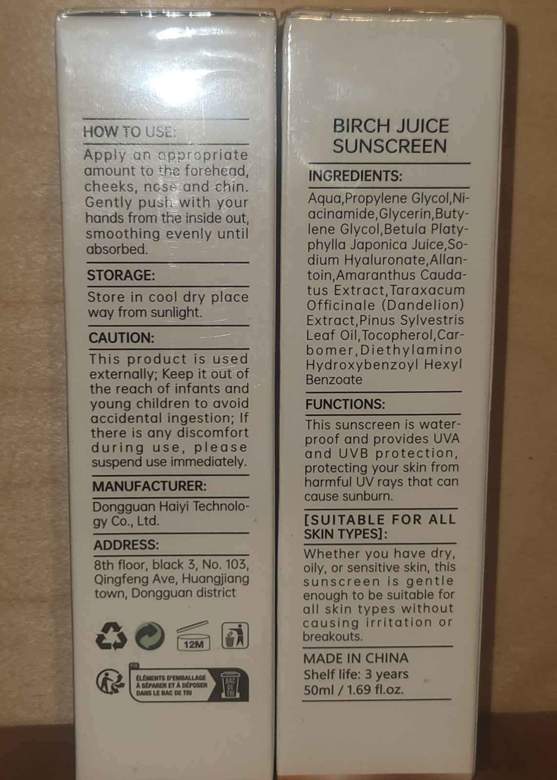 Birch Juice Sunscreen SPF 50 UVA & UVB 2 Pack - 50ml, Fast Shipping