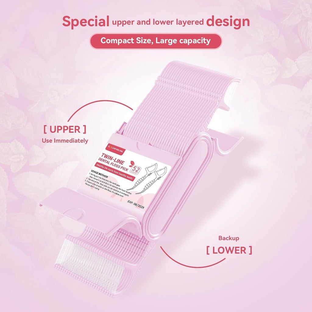 Travel Dental Floss Picks 156ct - Mint Twin-Line Dispenser for Oral Care