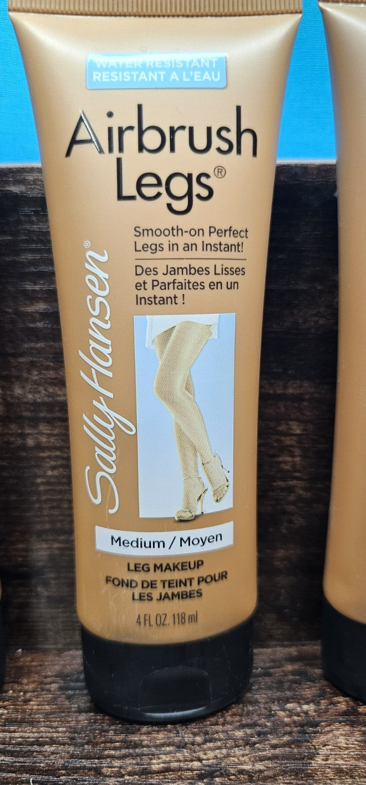 Medium Leg Makeup Lotion - Airbrush Legs Spray for Tanning & Covering - 4 Oz Pack of 3