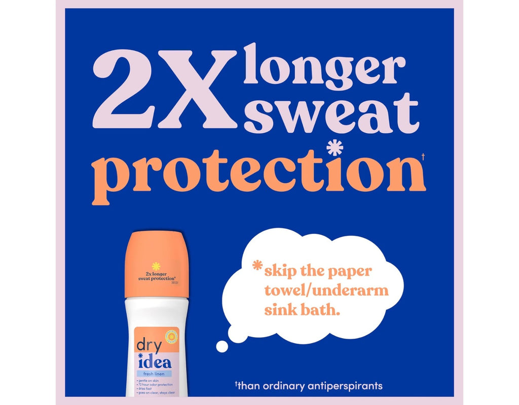 Dry Idea Fresh Linen Antiperspirant Deodorant Roll-On 3.25 oz Pack of 2