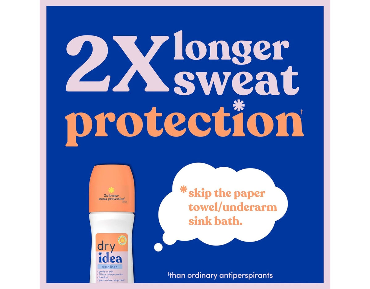 Dry Idea Fresh Linen Antiperspirant Deodorant Roll-On 3.25 oz Pack of 2