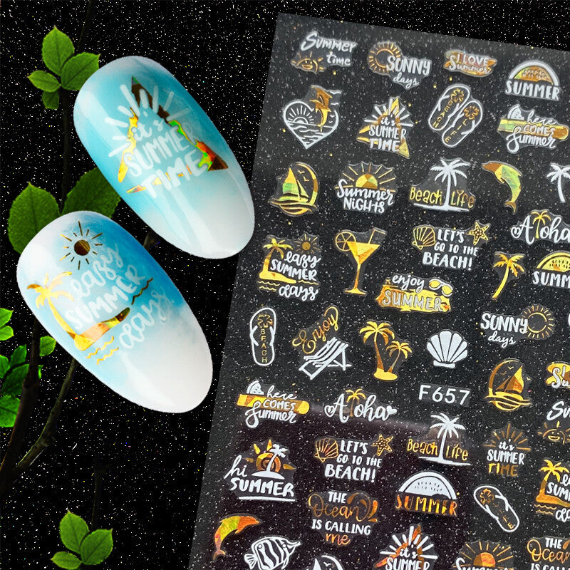 Tropical Leaf Nail Stickers for Beach & Summer Manicure - Assorted Designs