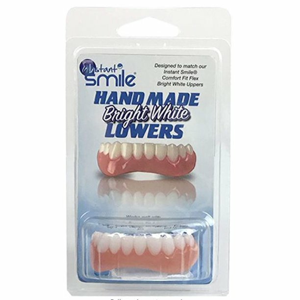 Instant Smile Comfort Fit Flex Veneers Kit with Bright White Upper and Lower Teeth + Impression Beads